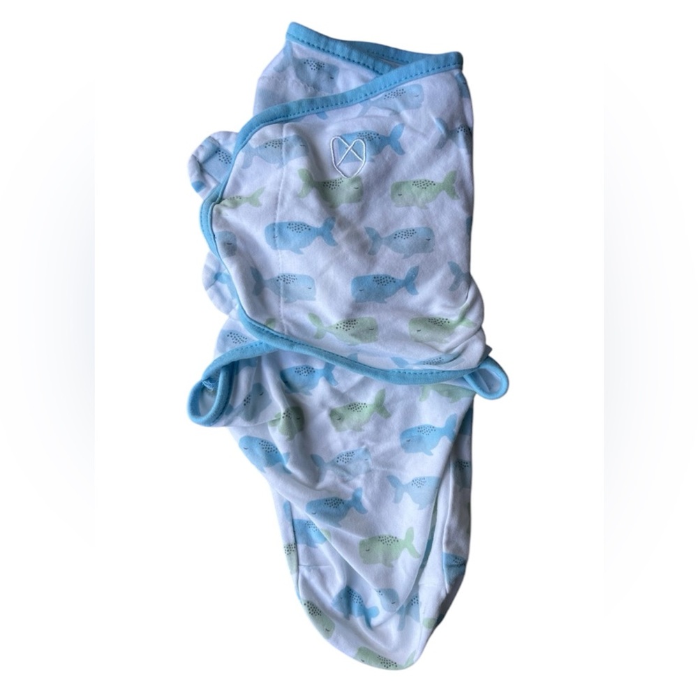 SwaddleMe Blue and White Fish Swaddle | S/M